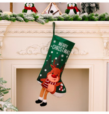 Новогодний декоративный носок для подарков F18 Олень