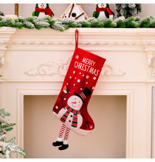 Новогодний декоративный носок для подарков F18 Снеговик