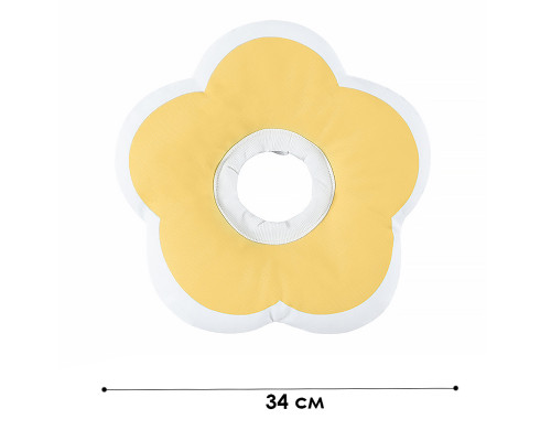 Мягкий воротник-подушка для кошек DT1018 послеоперационный защитный от вылизывания L Yellow