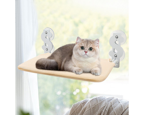 Оконная лежанка для кошек DT-890 на присосках Beige 30*60 см