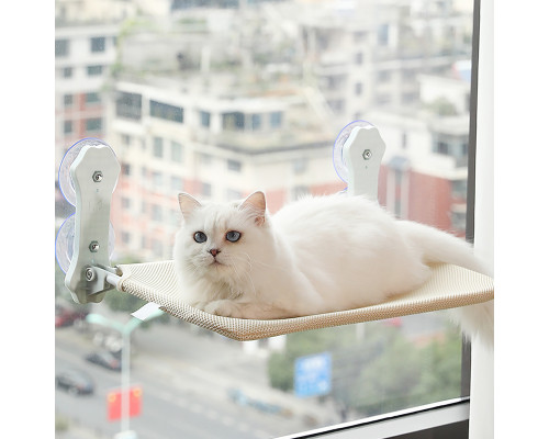 Оконная лежанка для кошек DT-890 на присосках Beige 30*60 см