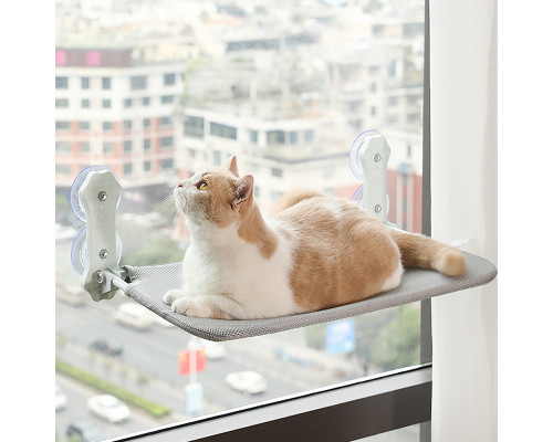 Оконная лежанка для кошек DT-890 на присосках Gray 30*60 см