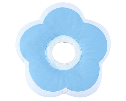 Мягкий воротник-подушка для кошек DT1018 послеоперационный защитный от вылизывания L Blue