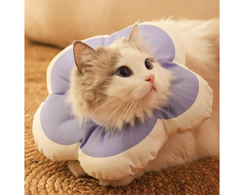 Мягкий воротник-подушка для кошек DT1018 послеоперационный защитный от вылизывания L Purple