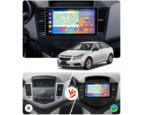 Штатная магнитола Lesko для Chevrolet Cruze I 2008-2012 экран 9" 2/32Gb CarPlay 4G Wi-Fi GPS Prime