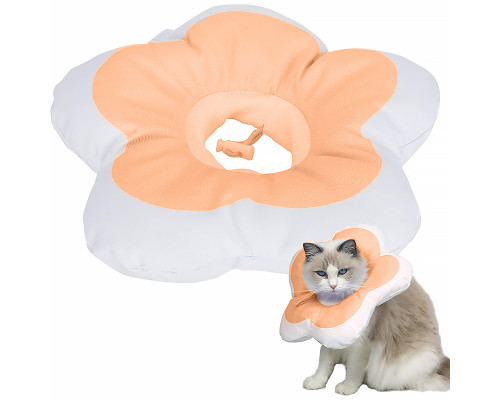 Мягкий воротник-подушка для кошек DT1018 послеоперационный защитный от вылизывания M Peach