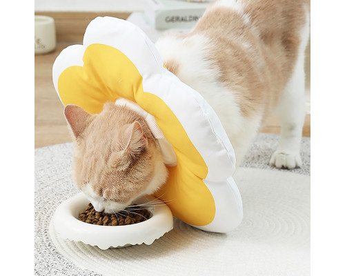 Мягкий воротник-подушка для кошек DT1018 послеоперационный защитный от вылизывания XS Yellow