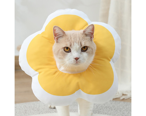 Мягкий воротник-подушка для кошек DT1018 послеоперационный защитный от вылизывания XS Yellow