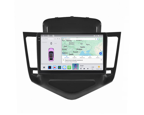 Штатная магнитола Lesko для Chevrolet Cruze I 2008-2012 экран 9" 4/64 QLED CarPlay 4G Wi-Fi GPS 360 Prime