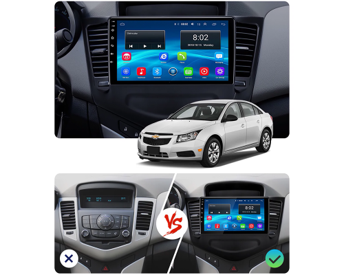 Штатная магнитола Lesko для Chevrolet Cruze I 2008-2012 экран 9" 2/32Gb 4G Wi-Fi GPS Top