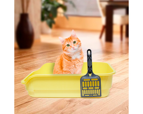 Туалет для кошек с лопаткой Taotaopets 222223 Yellow