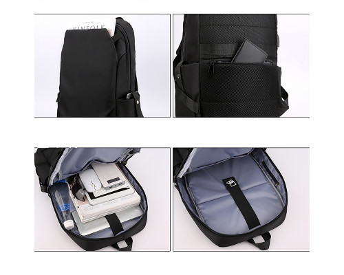 Рюкзак городской SK-6012 для ноутбука 15" водонепроницаемый 20-35 л Black