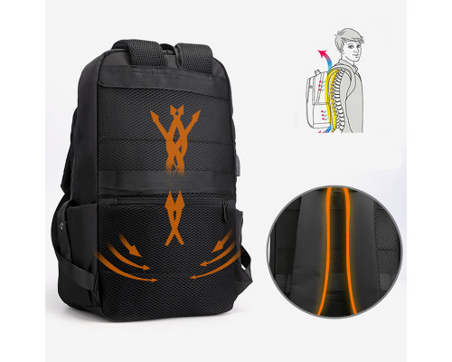 Рюкзак городской SK-6012 для ноутбука 15" водонепроницаемый 20-35 л Black