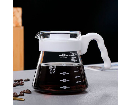 Сервер Ecocoffeetools S600 600 мл графин для приготовления кофе заварник для пуровера стеклянный White