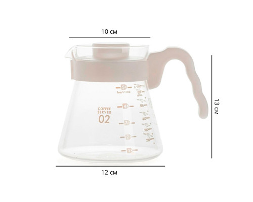 Сервер Ecocoffeetools S600 600 мл графин для приготовления кофе заварник для пуровера стеклянный White