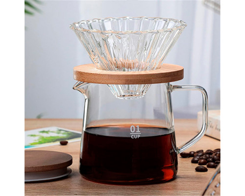 Сервер Ecocoffeetools S900 графин для приготовления кофе заварник для пуровера стеклянный 300 мл