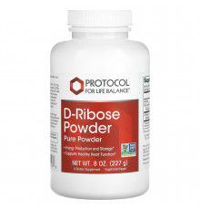 D-рибоза, D-Ribose Powder, Protocol for Life Balance, порошок, 227 г