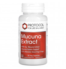 Мукуна, Mucuna Extract, Protocol for Life Balance, екстракт, 400 мг, 90 рослинних капсул