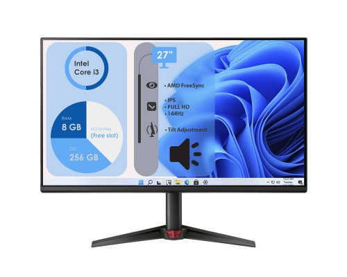 Моноблок Неттоп HP ProDesk 600 G3 s1151 (Core i3-6100T/ DDR4 8GB/ SSD256GB SATA/ Wi-Fi); Монітор 27" Acer Nitro VG270P6bmipx (UM.HV0EE.601)