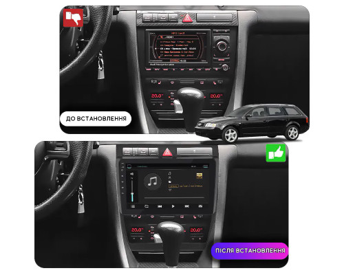 Штатная магнитола Lesko для Audi A6 allroad I (C5) 2000-2006 экран 9" 4/64Gb CarPlay 4G Wi-Fi GPS Prime