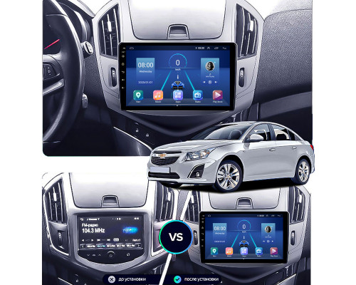 Штатная магнитола Lesko для Chevrolet Cruze I Рестайлинг 2012-2016 экран 9" 6/128Gb 4G Wi-Fi GPS Top