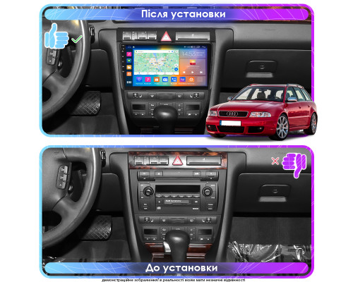 Штатная магнитола Lesko для Audi RS 6 I (C5) 2002-2006 экран 9" 4/64Gb CarPlay 4G Wi-Fi GPS Prime
