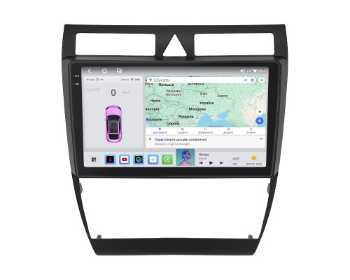 Штатная магнитола Lesko для Audi RS 6 I (C5) 2002-2006 экран 9" 4/64 QLED CarPlay 4G Wi-Fi GPS 360 Prime