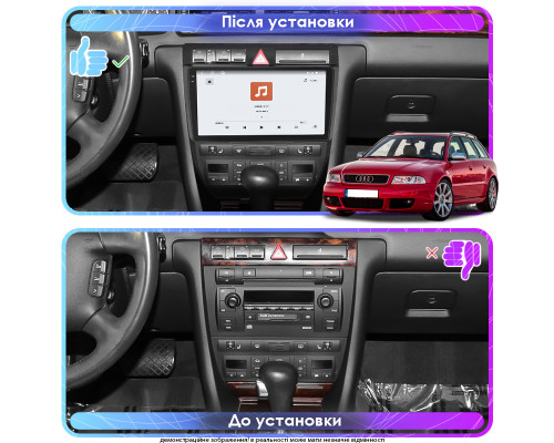 Штатная магнитола Lesko для Audi RS 6 I (C5) 2002-2006 экран 9" 4/64 QLED CarPlay 4G Wi-Fi GPS 360 Prime