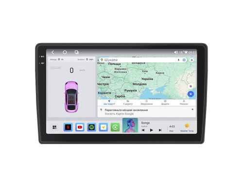 Штатная магнитола Lesko для Citroen Berlingo II Рестайлинг 2 2015-н.в. экран 9" 4/64 QLED CarPlay 4G Wi-Fi GPS 360 Prime