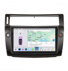 Штатная магнитола Lesko для Citroen C4 I 2004-2014 экран 9" 4/64 QLED CarPlay 4G Wi-Fi GPS 360 Prime