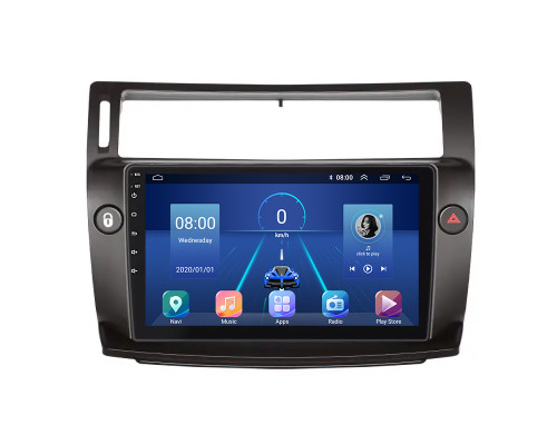 Штатная магнитола Lesko для Citroen C4 I (2004-2014) с экраном 9", 6/128GB, 4G, Wi-Fi, GPS