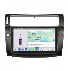 Штатная магнитола Lesko для Citroen C4 I Рестайлинг 2008-2011 экран 9" 4/64 QLED CarPlay 4G Wi-Fi GPS 360 Prime