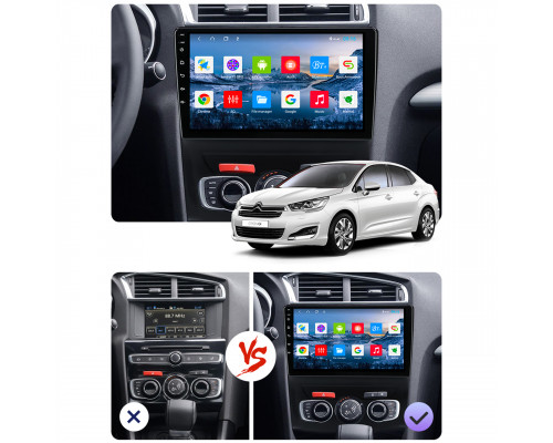 Штатная магнитола Lesko для Citroen C4 II 2010-2016 экран 10" 2/32Gb Wi-Fi GPS Base