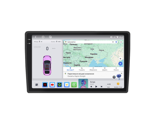 Штатная магнитола Lesko для Citroen C5 II 2008-2016 экран 10" 4/64 QLED CarPlay 4G Wi-Fi GPS 360 Prime