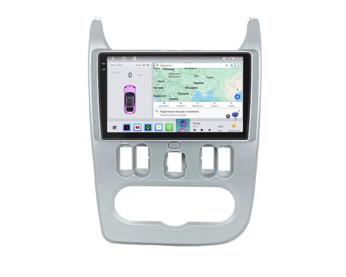 Штатная магнитола Lesko для Dacia Duster I 2010-2013 экран 9" 4/64 QLED CarPlay 4G Wi-Fi GPS 360 Prime