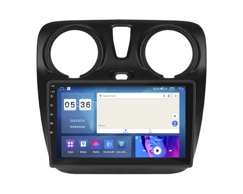 Штатная магнитола Lesko для Dacia Lodgy ver 2 2012-2017 экран 9" 2/32Gb CarPlay 4G Wi-Fi GPS Prime