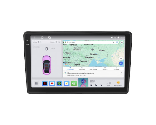 Штатная магнитола Lesko для Fiat Scudo II 2007-2016 экран 9" 4/64 QLED CarPlay 4G Wi-Fi GPS 360 Prime