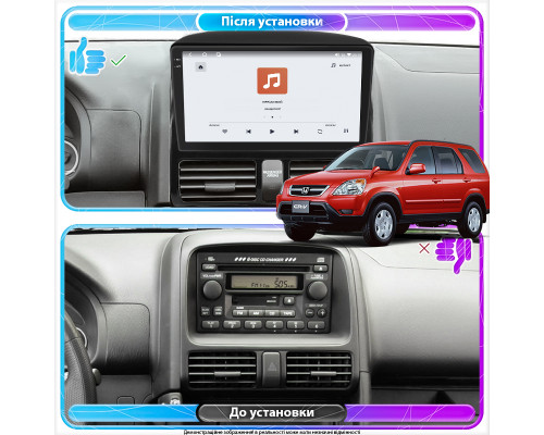 Штатная магнитола Lesko для Honda CR-V II 2001-2004 экран 9" 4/64 QLED CarPlay 4G Wi-Fi GPS 360 Prime