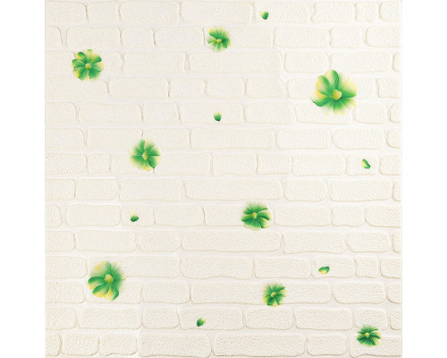 Панель стеновая 3D 700х700х4мм Зелёные цветы SW-00001976