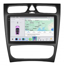 Штатная магнитола Lesko для Mercedes-Benz C-Класс II (W203) 2000-2004 экран 9" 4/64 QLED CarPlay 4G Wi-Fi GPS 360 Prime