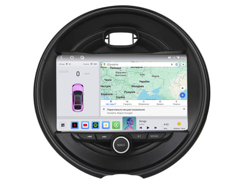 Штатная магнитола Lesko для MINI Clubman II Рестайлинг 2019-н.в. экран 9" 4/64 QLED CarPlay 4G Wi-Fi GPS 360 Prime