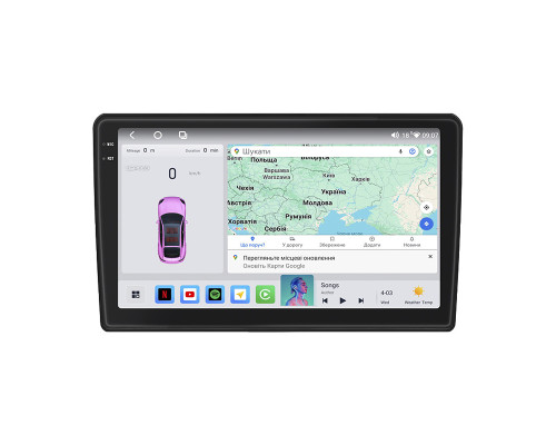 Штатная магнитола Lesko для Mitsubishi Airtrek  2001-2008 экран 10" 4/64 QLED CarPlay 4G Wi-Fi GPS 360 Prime