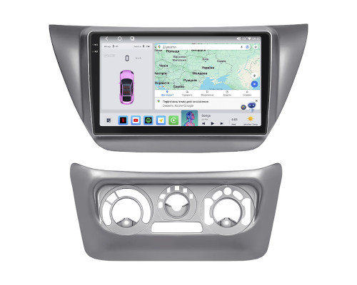 Штатная магнитола Lesko для Mitsubishi Lancer Evolution VIII 2003-2005 экран 9" 4/64 QLED CarPlay 4G Wi-Fi GPS 360 Prime
