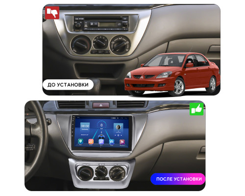 Штатная магнитола Lesko для Mitsubishi Lancer IX 2000-2007 экран 9" 2/32Gb 4G Wi-Fi GPS Top