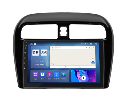 Штатная магнитола Lesko для Mitsubishi Mirage VI Рестайлинг 2 2019-н.в. экран 9" 2/32Gb CarPlay 4G Wi-Fi GPS Prime