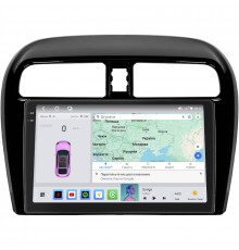 Штатная магнитола Lesko для Mitsubishi Mirage VI Рестайлинг 2 2019-н.в. экран 9" 4/64 QLED CarPlay 4G Wi-Fi GPS 360 Prime