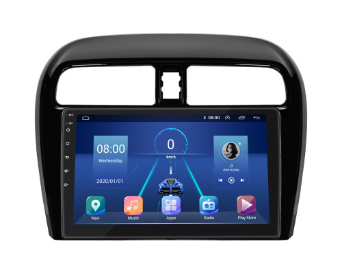 Штатная магнитола Lesko для Mitsubishi Mirage VI Рестайлинг 2 2019-н.в. экран 9" 4/64Gb 4G Wi-Fi GPS Top