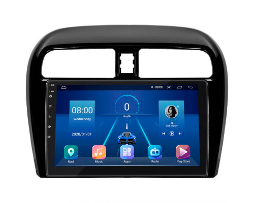 Штатная магнитола Lesko для Mitsubishi Mirage VI Рестайлинг 2 2019-н.в. экран 9" 6/128Gb 4G Wi-Fi GPS Top
