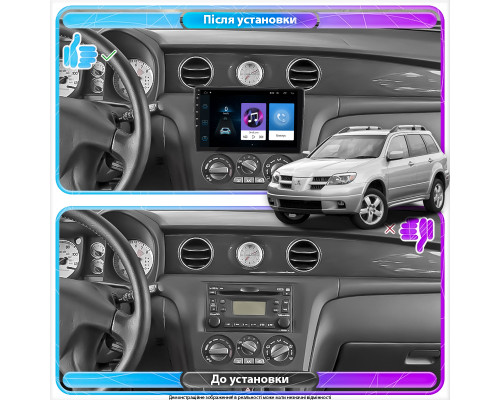 Штатная магнитола Lesko для Mitsubishi Outlander I 2002-2008 экран 10" 1/16Gb Wi-Fi GPS Base