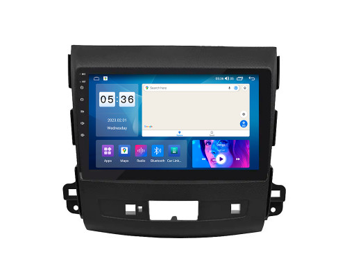 Штатная магнитола Lesko для Mitsubishi Outlander II Рестайлинг 2009-2013 экран 9" 2/32Gb CarPlay 4G Wi-Fi GPS Prime
